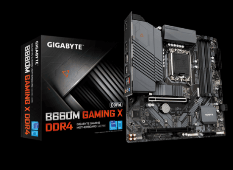 PLACA de BAZA Gigabyte "B660M GAMING X D4", skt LGA 1700, mATX, Intel B660, 4 x DDR4, max. 128 GB, 4 x SATA, 2 x M.2, 7.1, "B660M GAMING X D4"