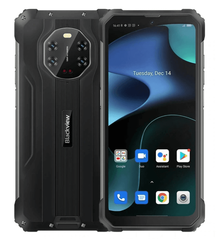 SMARTphone Blackview, "BV8800" ecran 6.58 inch, dual sim, rez. camera 20 Mpix, memorie interna 128 GB, 4G, Android, acumulator 8380 mAh, negru, "BV8800 BLACK"