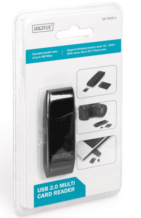 DIGITUS USB 2.0 SD/Micro SD Cardreader for SD SDHC/SDXC and TF Micro-SD cards "DA-70310-3" — miniatură