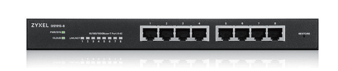 ZYXEL | GS1915-8EP-EU0101F | GS1915-8EP | Switch | Smart Managed Standalone/Nebula Cloud | Layer 2 | POE | Porturi 8 Gigabit POE | 60 W | Fanless, "GS1915-8EP-EU0101F"