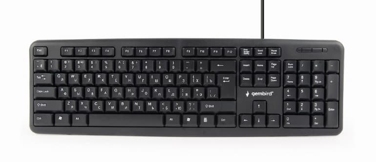 TASTATURA GEMBIRD USB, 104 taste, caractere rusesti, black, "KB-U-103-RU"