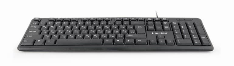 TASTATURA GEMBIRD USB, 104 taste, caractere rusesti, black, "KB-U-103-RU" — miniatură
