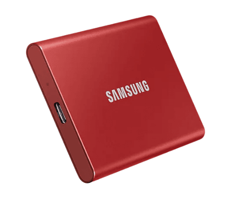 SSD. extern SAMSUNG T7, 2TB, USB 3.2 gen 2, R/W: 1050/1000 MB/s, rosu, "MU-PC2T0R/WW" — miniatură