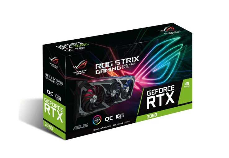PLACA VIDEO ASUS "GeForce RTX 3080 GAMING OC", 10 GB GDDR6X 320 biti, PCI Express 4.0 x 16, HDMI x 2 DisplayPort x 3, sistem racire aer, "RS-RTX3080-O10G2" — miniatură