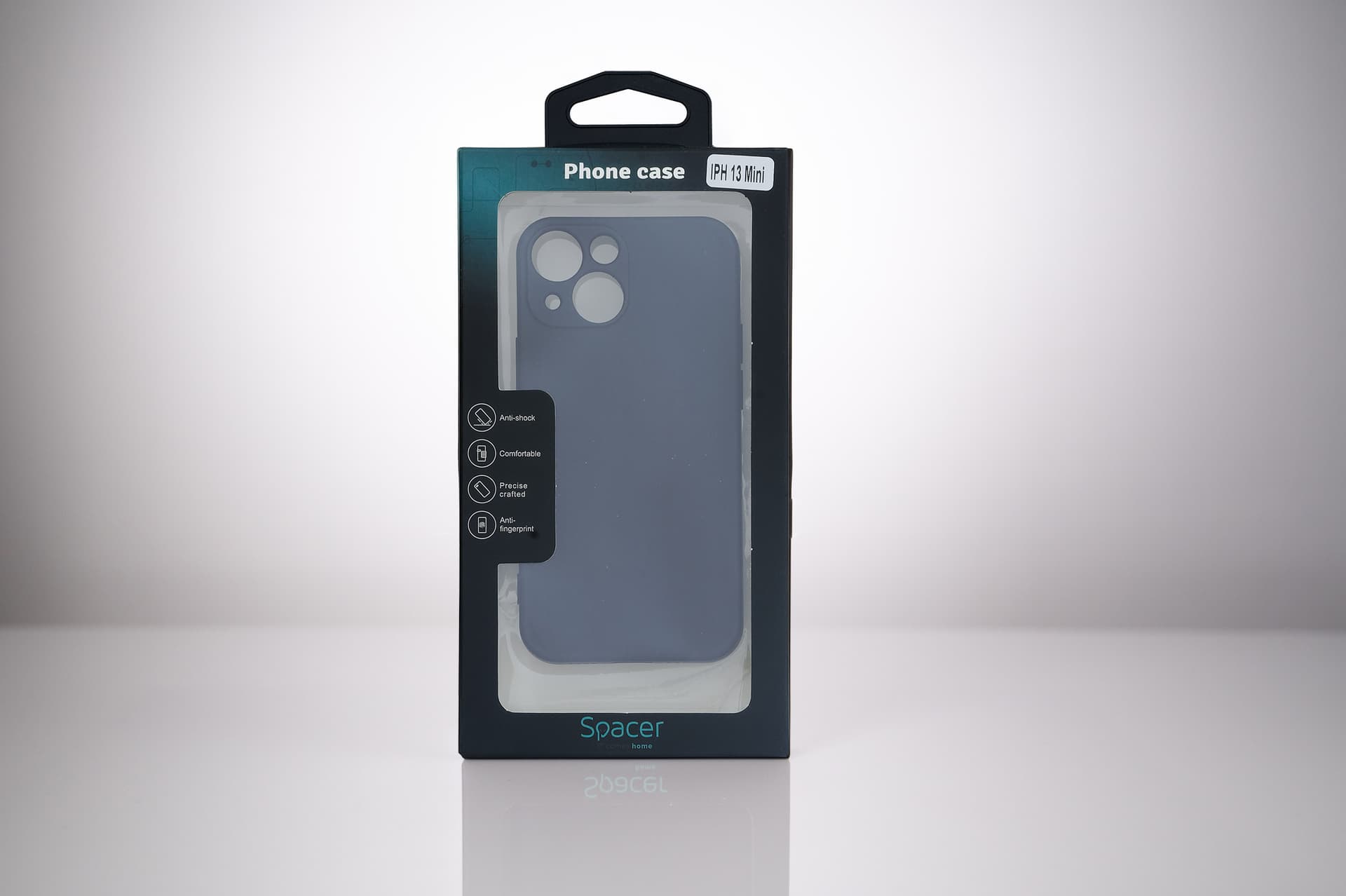 Husa Iphone 13 Mini Spacer, grosime 2mm, material flexibil silicon + interior cu microfibra, negru "SPPC-AP-IP13M-SLK" — miniatură