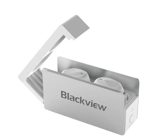 CASTI Blackview AIRBUDS 2, pt. smartphone, wireless, intraauriculare - butoni, microfon pe casca, conectare prin Bluetooth 5.0, gri, "AIRBUDS2 SILVER"