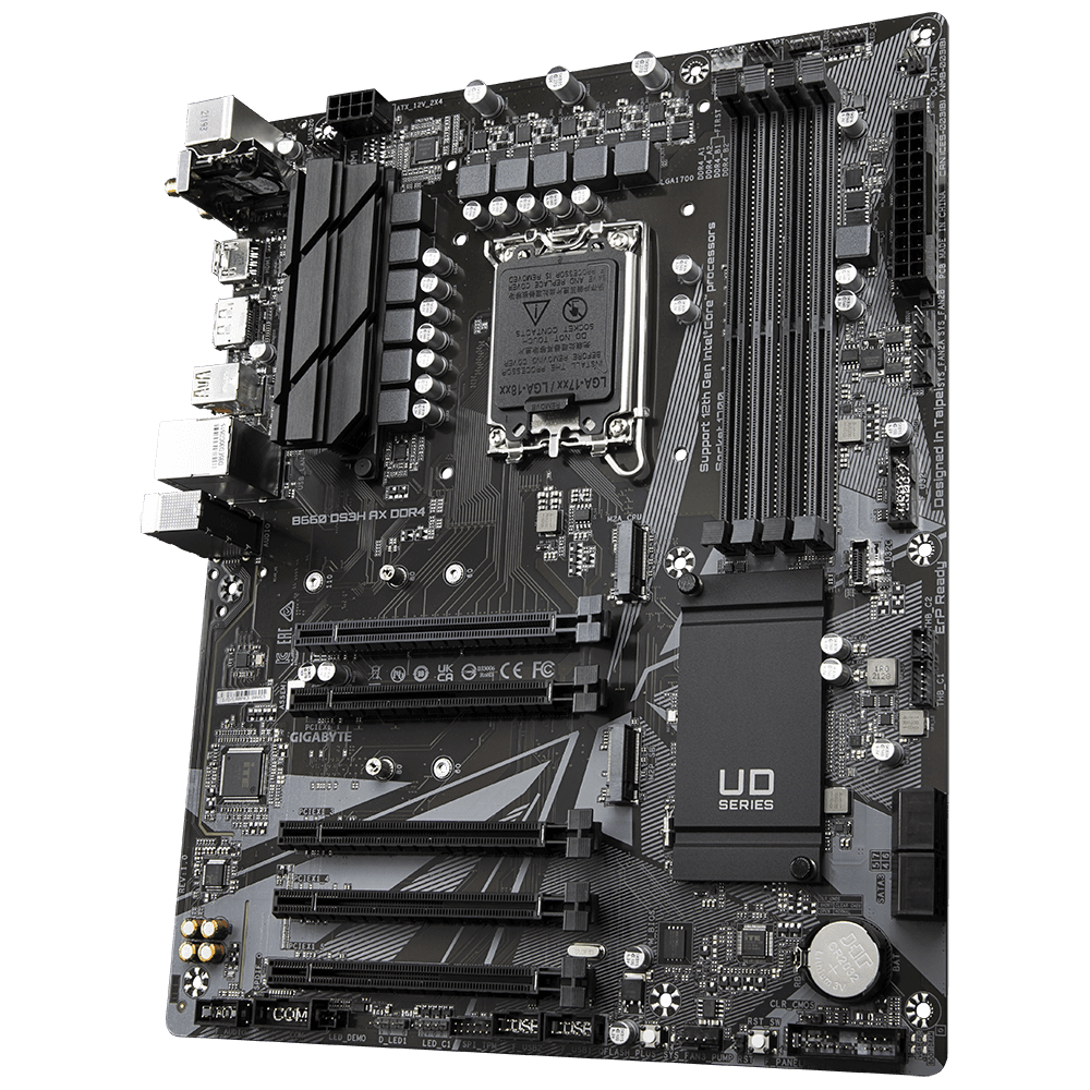 PLACA de BAZA Gigabyte "B660 DS3H AX DDR4", skt LGA 1700, mATX, Intel B660, 4 x DDR4, max. 128 GB, 4 x SATA, 2 x M.2, 7.1, "B660 DS3H AX DDR4" — miniatură