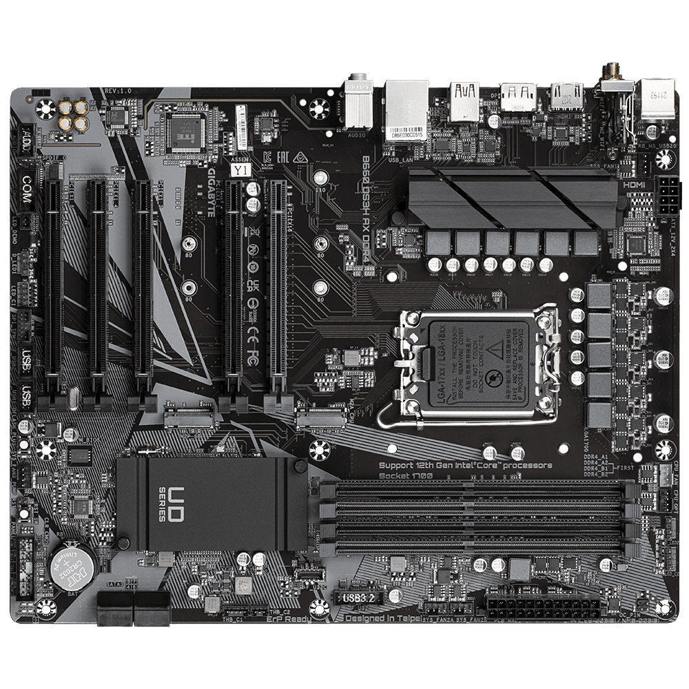 PLACA de BAZA Gigabyte "B660 DS3H AX DDR4", skt LGA 1700, mATX, Intel B660, 4 x DDR4, max. 128 GB, 4 x SATA, 2 x M.2, 7.1, "B660 DS3H AX DDR4" — miniatură