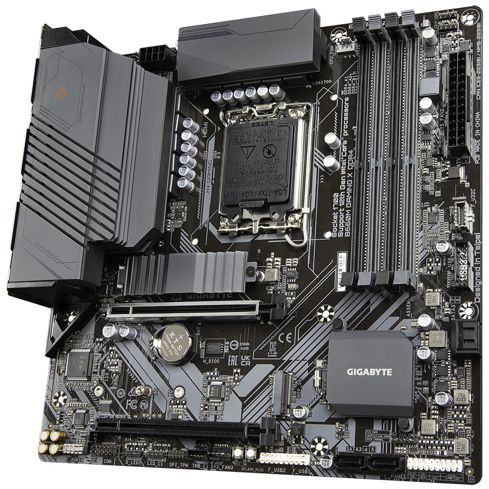 PLACA de BAZA Gigabyte "B660M GAMING X DDR4", skt LGA 1700, mATX, Intel B660, 4 x DDR4, max. 128 GB, 4 x SATA, 2 x M.2, 7.1, "B660M GAMING X DDR4" — miniatură