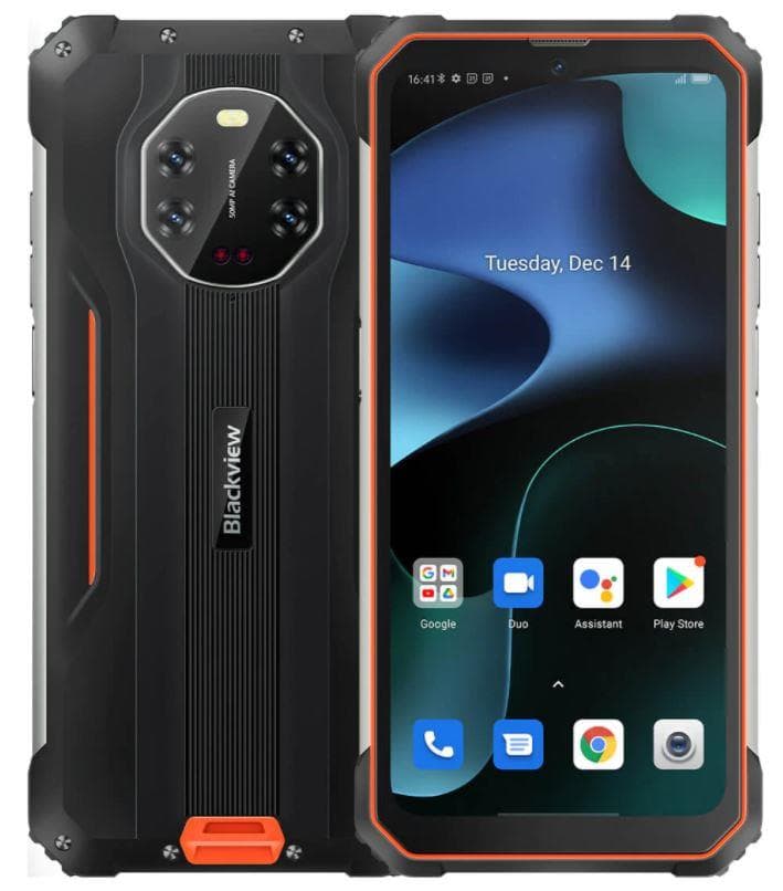 SMARTphone Blackview, "BV8800" ecran 6.58 inch, dual sim, rez. camera 20 Mpix, memorie interna 128 GB, 4G, Android, acumulator 8380 mAh, portocaliu, "BV8800 ORANGE"