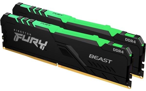 Memorie DDR Kingston FURY Beast DDR4 32 GB, frecventa 3000 MHz, 1 modul, radiator, iluminare RGB, "KF430C16BBA/32"