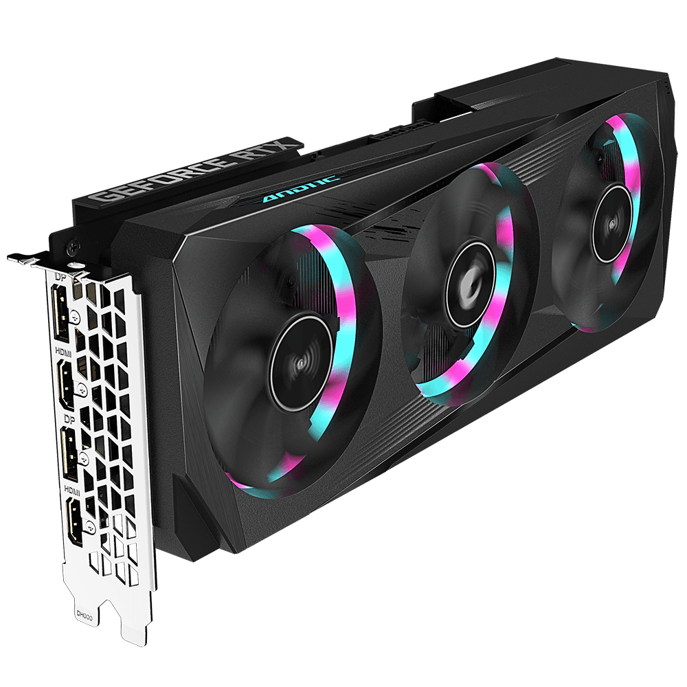 PLACA VIDEO GIGABYTE "AORUS GeForce RTX 3050 ELITE 8G", 8 GB GDDR6 128 biti, PCI Express 4.0 x 16, HDMI x 2 DisplayPort x 2, sistem racire aer, "N3050AORUS E-8GD" — miniatură