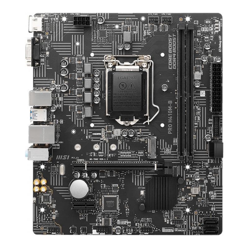 PLACA de BAZA MSI "PRO H410M-B", skt LGA 1200, mATX, Intel H510, 2 x DDR4, max. 64 GB, 4 x SATA, 1 x M.2, 7.1, "PRO H410M-B"