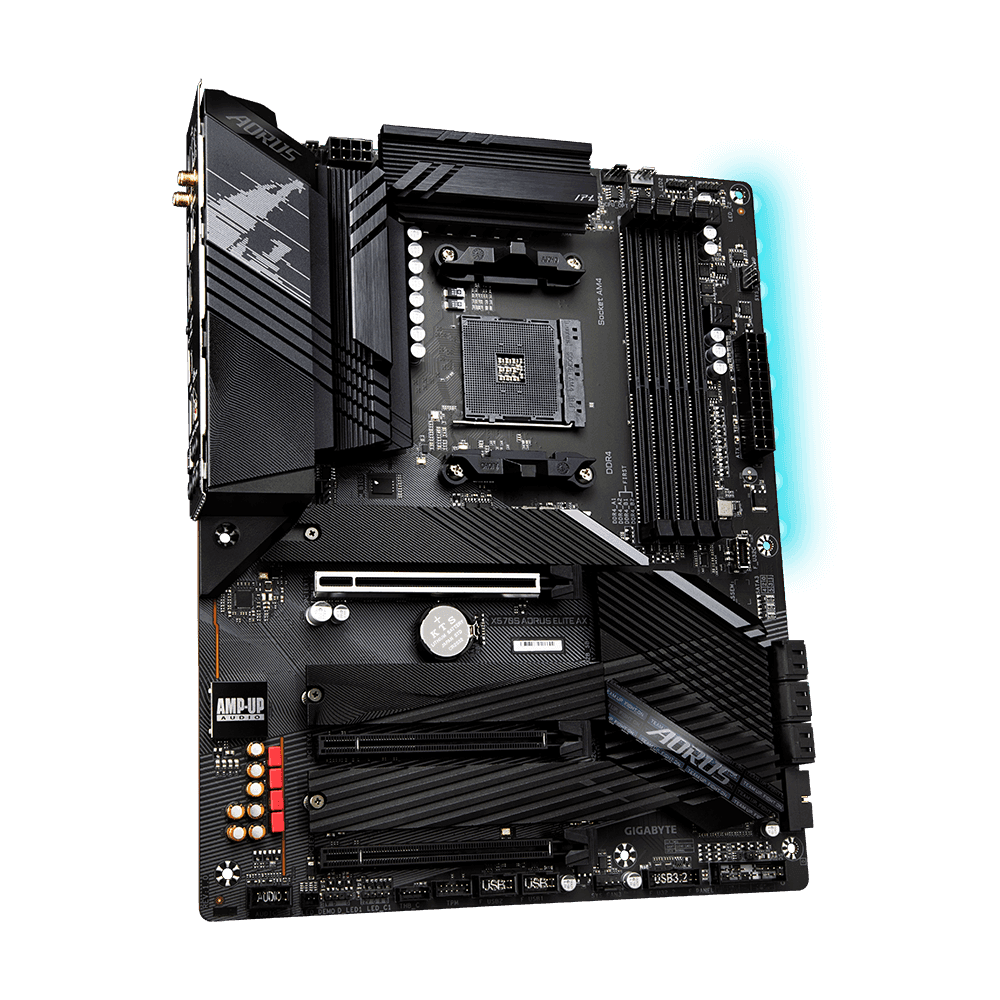 PLACA de BAZA Gigabyte "X570S AORUS ELITE AX", skt AM4, ATX, AMD X570, 4 x DDR4, max. 128 GB, 6 x SATA, 3 x M.2, 7.1, "X570S AORUS ELITE AX"