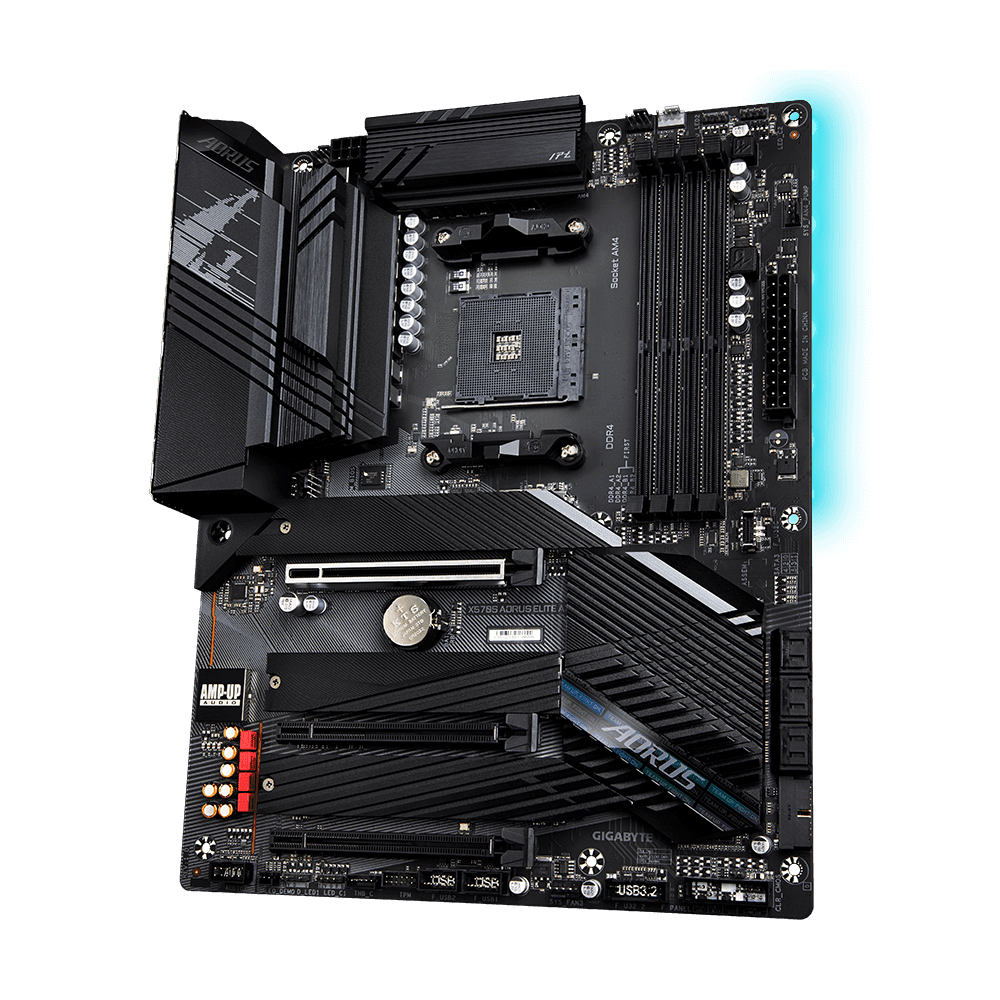 PLACA de BAZA Gigabyte "X570S AORUS ELITE AX", skt AM4, ATX, AMD X570, 4 x DDR4, max. 128 GB, 6 x SATA, 3 x M.2, 7.1, "X570S AORUS ELITE AX" — miniatură