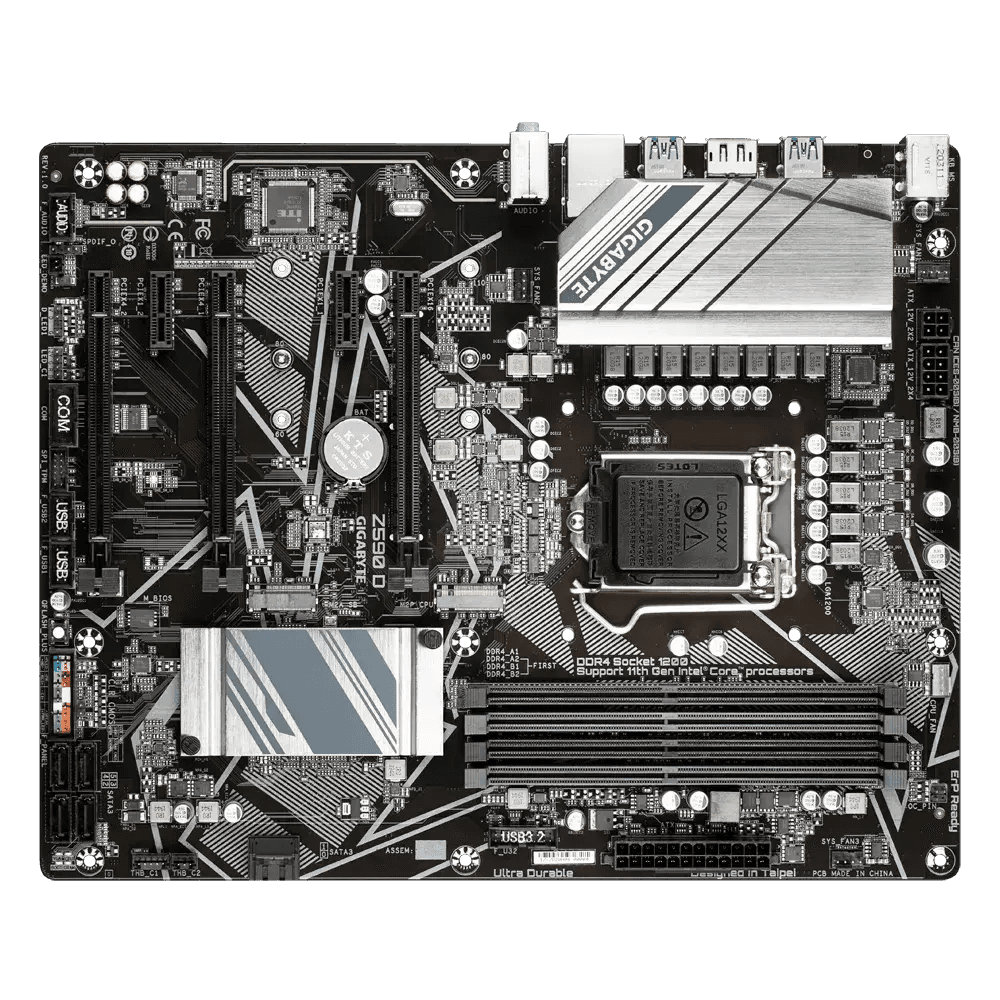 PLACA de BAZA Gigabyte "Z590 D", skt LGA 1200, ATX, Intel Z590, 4 x DDR4, max. 128 GB, 6 x SATA, 2 x M.2, 7.1, "Z590 D" — miniatură