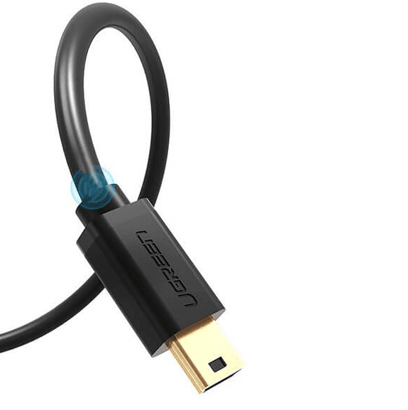 CABLU USB Ugreen, "US132" USB 2.0 (T) la Mini-USB (T) 5 Pin, 1m, conectori auriti, negru, "10355" - 6957303813551 — miniatură