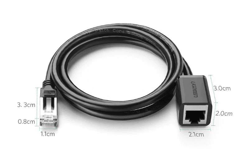 PATCH CORD F/UTP prelungitor Ugreen Cat6, "NW112", fire din cupru, RJ-45 (T) la RJ-45 (M), viteza maxima 1 Gbps, 1m, negru "11279" - 6957303882793 — miniatură