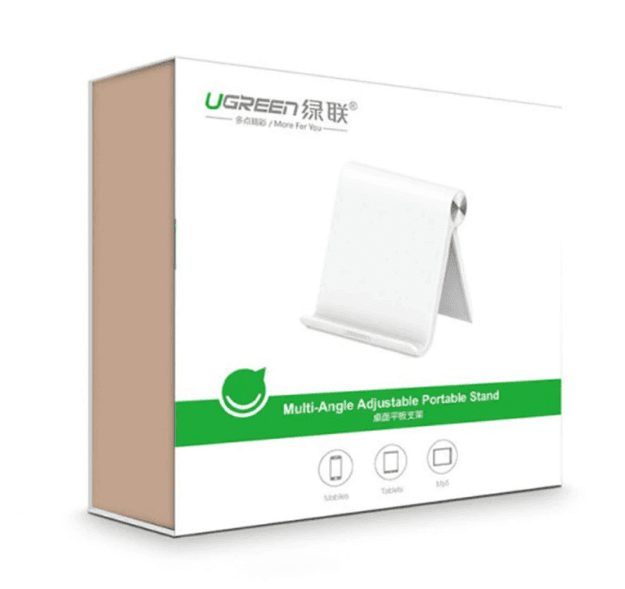 SUPORT Telefon/Tableta Ugreen, "LP115" pt. SmartPhone sau Tableta, fixare pe birou, universal cu unghi reglabil, alb "30485" - 6957303834853 — miniatură