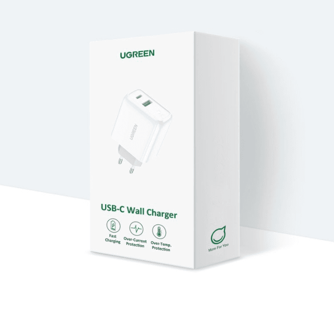 INCARCATOR retea Ugreen, "CD170" Quick Charge 36W, USB x 1, USB Type-C x 1, 5V/3.4A max, alb "60468" - 6957303864683 — miniatură