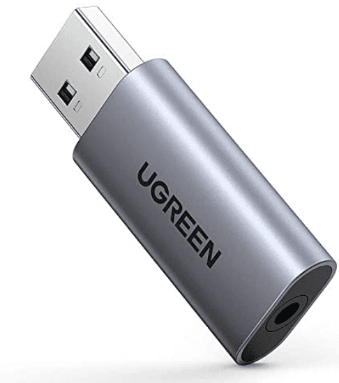 PLACA de SUNET Ugreen "CM383" extern, interfata USB 2.0 (T) la 3.5 mm jack (M), gri "80864" - 6957303888641