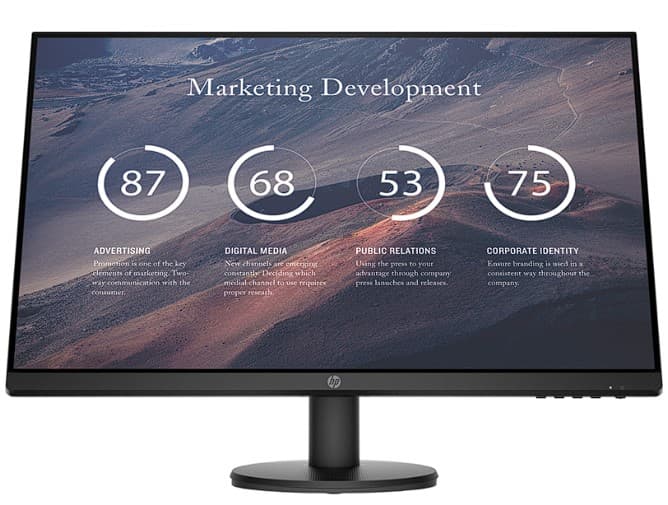 HP P27v G4 27inch IPS Monitor FHD 1920x1080 16:9 300cd/m2 1000:1 5ms GtG 1xHDMI1.4 1xVGA Black 3Y War. (EN), "9TT20AA#ABB"