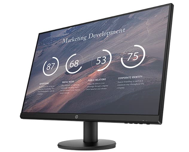 HP P27v G4 27inch IPS Monitor FHD 1920x1080 16:9 300cd/m2 1000:1 5ms GtG 1xHDMI1.4 1xVGA Black 3Y War. (EN), "9TT20AA#ABB" — miniatură