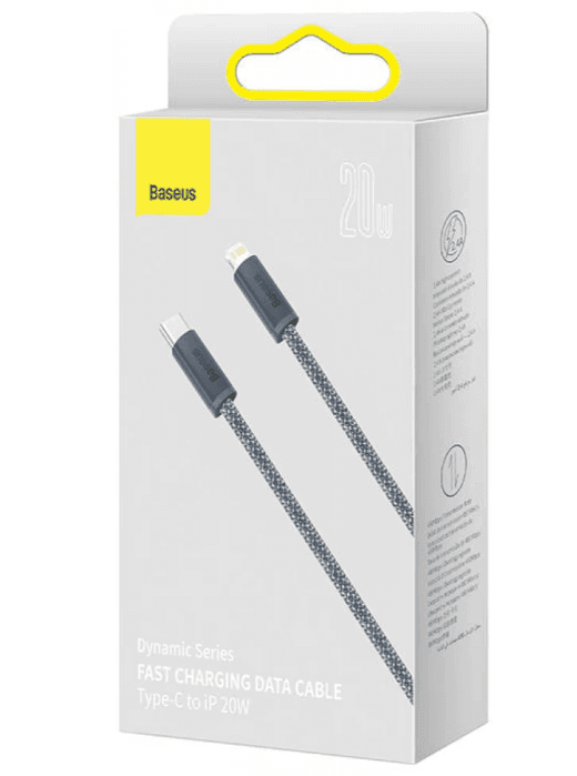 CABLU alimentare si date Baseus Dynamic Series, Fast Charging Data Cable pt. smartphone, USB Type-C la Lightning Iphone 20W, 1m, braided, gri "CALD000016" - 6932172605834 — miniatură