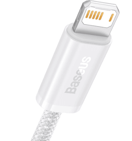 CABLU alimentare si date Baseus Dynamic Series, Fast Charging Data Cable pt. smartphone, USB la Lightning Iphone 2.4A, 1m, braided, alb "CALD000402" - 6932172602024 — miniatură