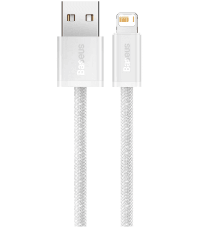 CABLU alimentare si date Baseus Dynamic Series, Fast Charging Data Cable pt. smartphone, USB la Lightning Iphone 2.4A, 1m, braided, alb "CALD000402" - 6932172602024 — miniatură