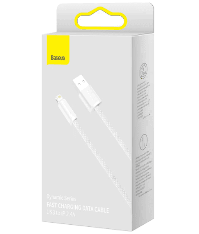CABLU alimentare si date Baseus Dynamic Series, Fast Charging Data Cable pt. smartphone, USB la Lightning Iphone 2.4A, 1m, braided, alb "CALD000402" - 6932172602024 — miniatură