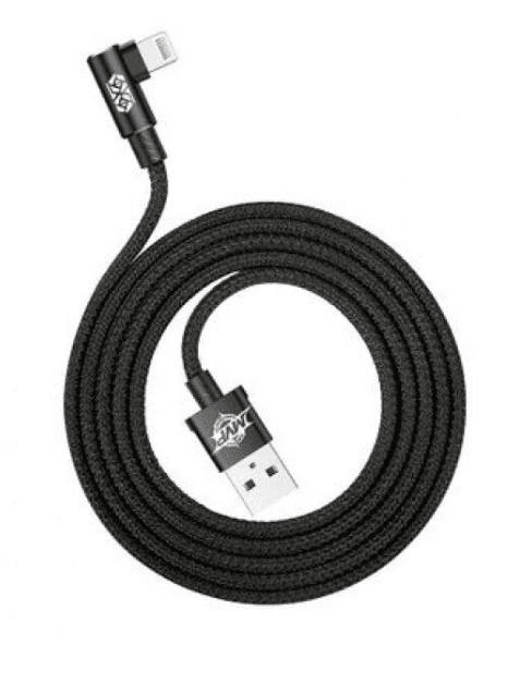CABLU alimentare si date Baseus MVP, Fast Charging Data Cable pt. smartphone, USB la Lightning iPhone 2A unghi 90 grade, brodat, 1m, negru "CALMVP-01" - 6953156263406 — miniatură
