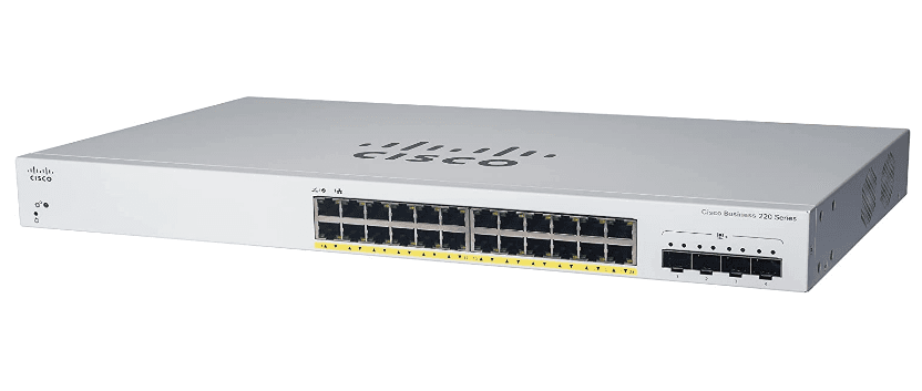 SWITCH CISCO, Gigabit x 24, SFP x 4, managed, rackabil, "CBS220-24P-4G-EU"