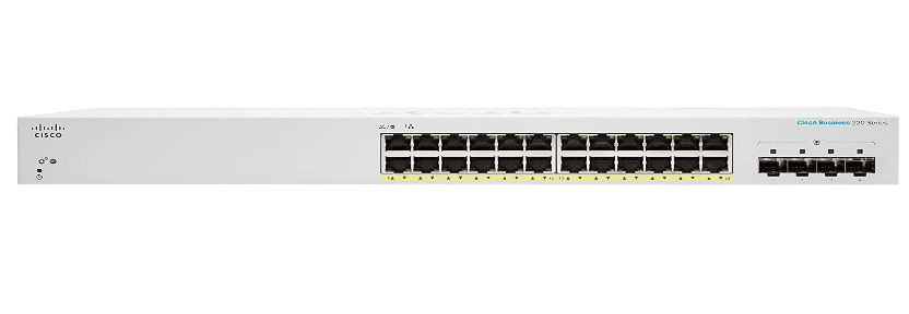 SWITCH CISCO, Gigabit x 24, SFP x 4, managed, rackabil, "CBS220-24P-4G-EU" — miniatură