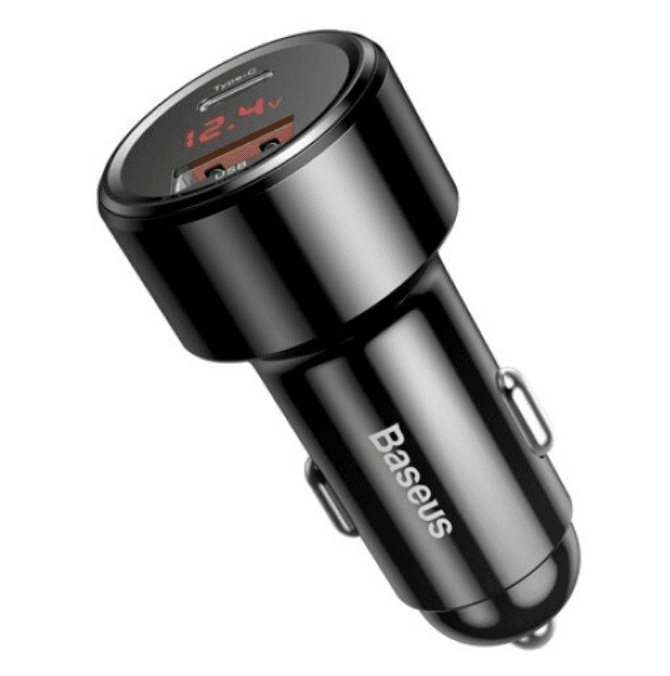 INCARCATOR AUTO Baseus Magic Series PPS,1xUSB Output 4.5V/5A,1 x USB Type-C Output 5V/3A,total output 45W,6A,pt. bricheta auto,afisaj digital,negru"CCMLC20C-01"-6953156293182 — miniatură