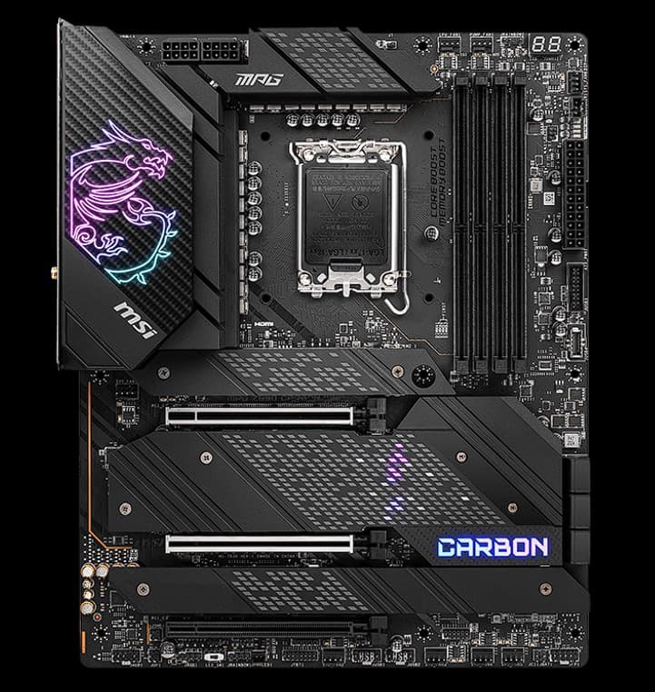 MSI MPG Z690 CARBON WIFI LGA1700 4xDDR5 3xPCI-Ex16 5xM.2 Gen2x2 6xUSB 3.2, "MPG Z690 CARBON WIFI" — miniatură