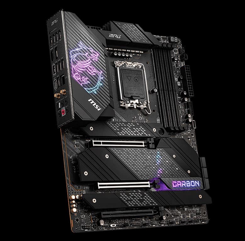 MSI MPG Z690 CARBON WIFI LGA1700 4xDDR5 3xPCI-Ex16 5xM.2 Gen2x2 6xUSB 3.2, "MPG Z690 CARBON WIFI" — miniatură