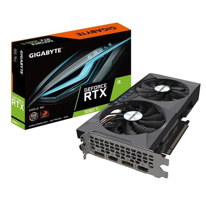 GB GeForce RTX 3060 Ti EAGLE OC 8G2 LHR, "N306TEAGLE OC-8G2" — miniatură
