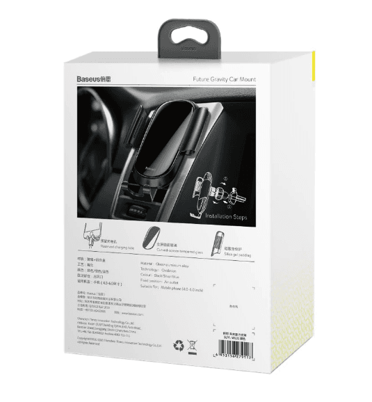 SUPORT AUTO Baseus Future Gravity pt SmartPhone,fixare grila ventilatie,ofera posibilitatea reglarii unghiului de vizionare pe verticala si orizontala (360 de grade),negru "SUYL-WL01" - 6953156279117 — miniatură
