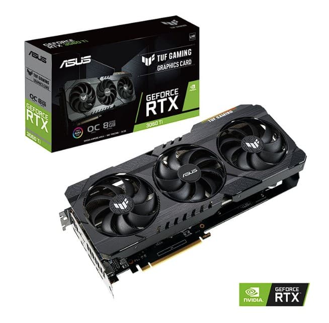 Asus GeForce TUF RTX 3060 Ti 8G OC 2 LHR, "TUF-RTX3060TI-O8G2" — miniatură