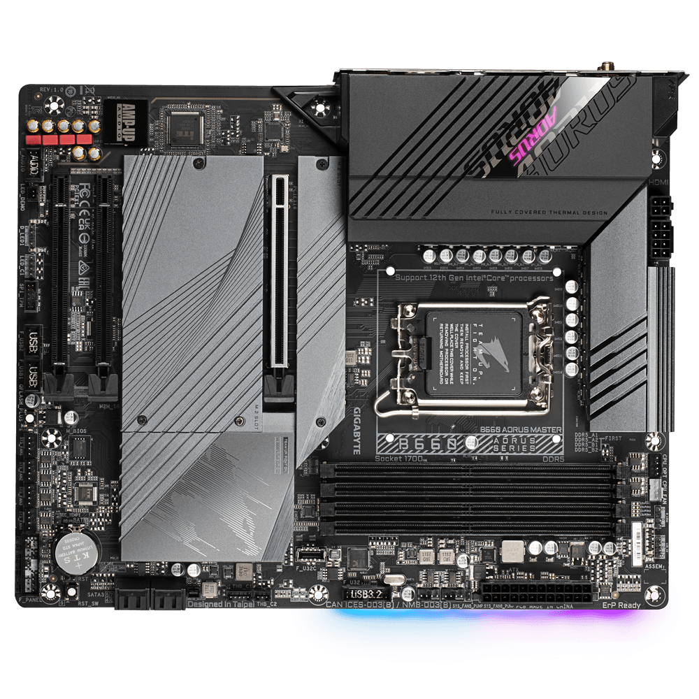 PLACA de BAZA Gigabyte B660 AORUS MASTER, skt LGA 1700, ATX, Intel B660, 4 x DDR5, max. 128 GB, 4 x SATA, 2 x M.2, 7.1, "B660 AORUS MASTER" — miniatură