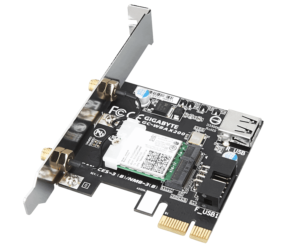 Adaptor wireless GIGABYTE GC-WBAX200, "GC-WBAX200" — miniatură