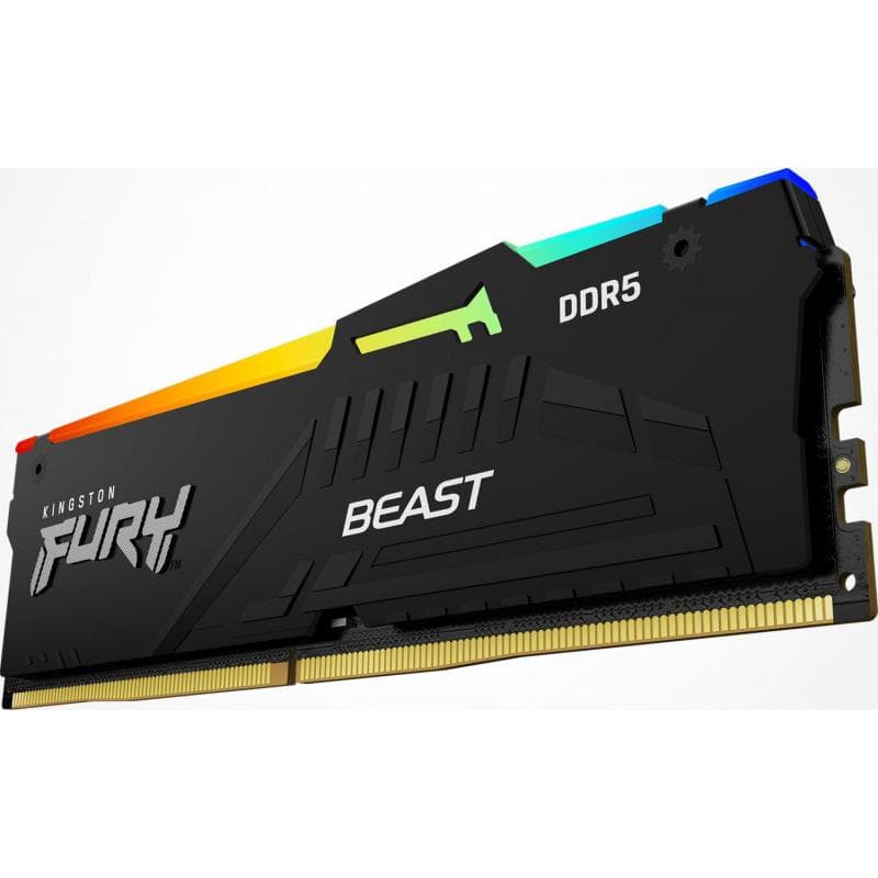 Memorie DDR Kingston - gaming DDR5 16GB frecventa 6000 MHz, 1 modul, radiator, iluminare RGB, latenta CL40, "KF560C40BBA-16" — miniatură