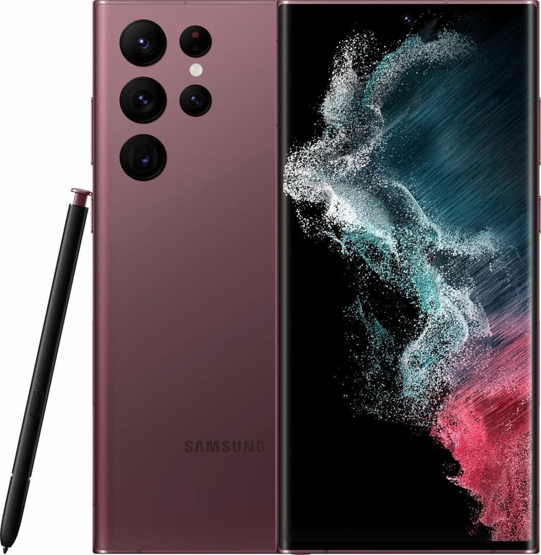 SMARTphone Samsung, "Galaxy S22 Ultra" ecran 6.8 inch, dual sim, rez. camera 10 Mpix, memorie interna 128 GB, 5G, Android, acumulator 3700 mAh, rosu, "SM-S908BDRD"