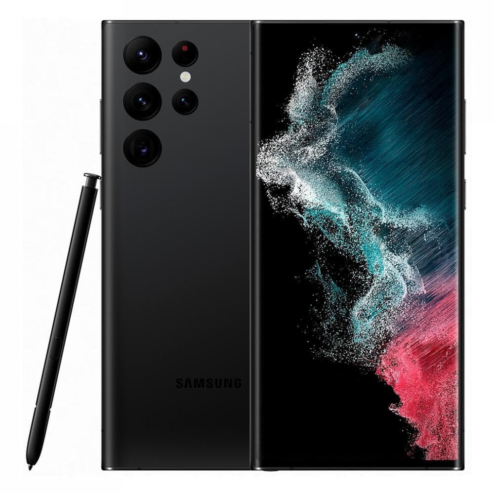 SMARTphone Samsung, "Galaxy S22 Ultra" ecran 6.8 inch, dual sim, rez. camera 10 Mpix, memorie interna 128 GB, 5G, Android, acumulator 3700 mAh, negru, "SM-S908BZKD" — miniatură