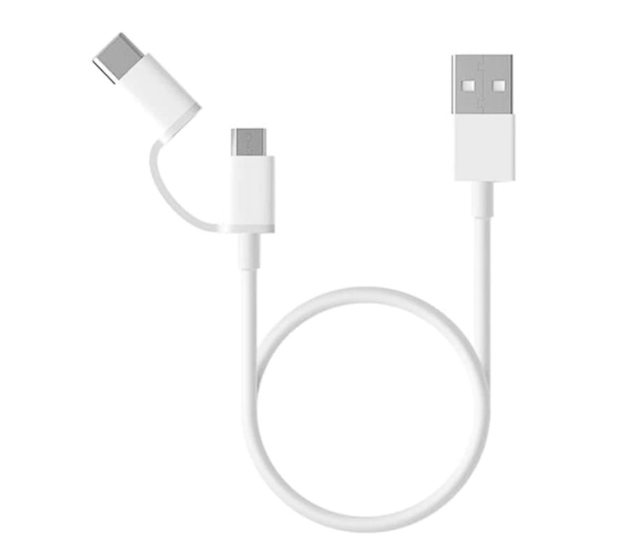 CABLU alimentare si date smartphone Xiaomi, Micro-USB (T) | USB Type-C (T) la USB 2.0 (T), cauciuc, lungime 0.3 m, alb, "15304"