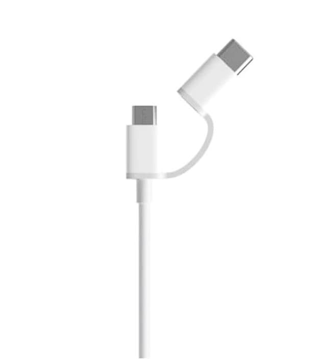 CABLU alimentare si date smartphone Xiaomi, Micro-USB (T) | USB Type-C (T) la USB 2.0 (T), cauciuc, lungime 0.3 m, alb, "15304" — miniatură