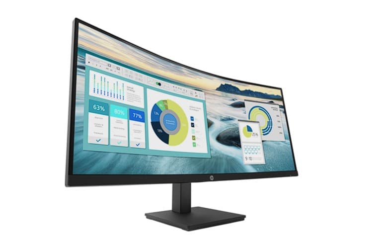 HP P34hc G4 34inch WQHD USB-C Curved 1xHDMI 1xDP 4xUSB 3.1, "21Y56AA#ABB" — miniatură