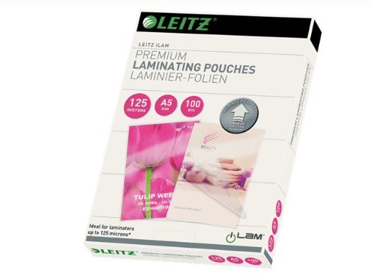 Folie Leitz UDT pentru laminare la cald,  A5, 125 mic., 100buc/set, "74930000"