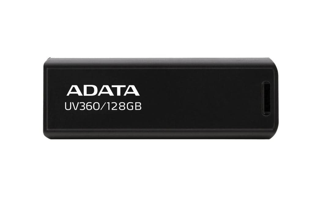 MEMORIE USB 3.2 ADATA 128 GB, retractabila, carcasa metalica, negru, "AUV360-128G-RBK"